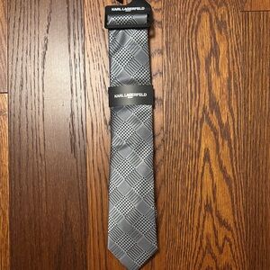 Karl Lagerfeld Elegant Black and Silver Tie